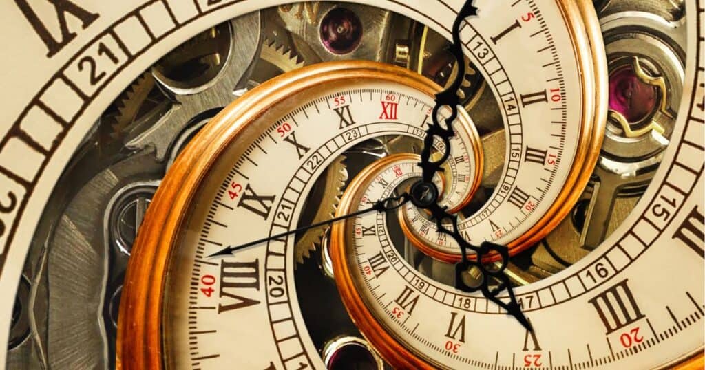 antique clock with hands and roman numerals representing time passing and not planning for death
